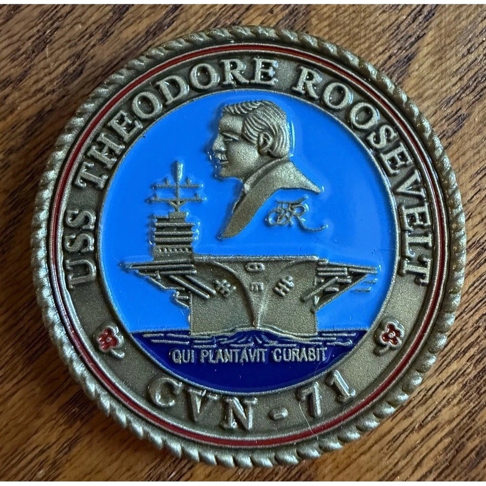 USS Teddy Roosevelt CVN-71 "Speak Softly...Big Stick" Navy Challenge Coin